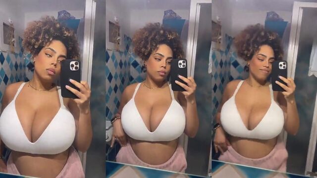 Cute brunette with big tits fucks a young guy with a big dick