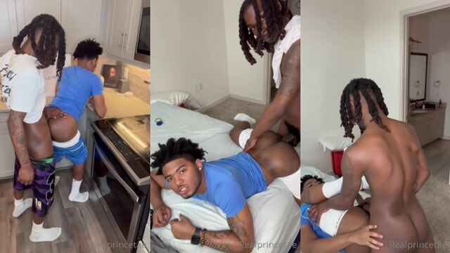 A big black cock is used to jerk off with in this hot video