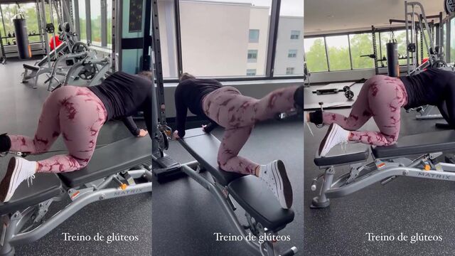 The hot vagabunda Elo Cardone works out and shows her ass