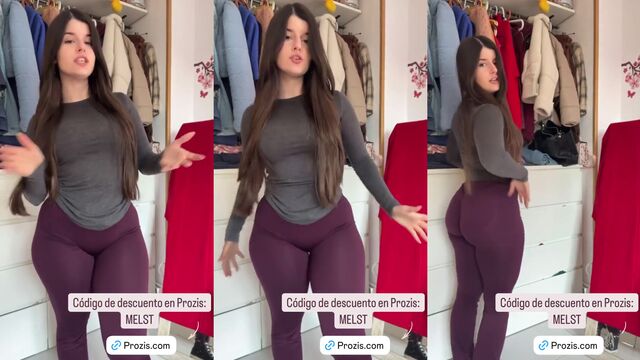 Melani Perez shows off her bubble butt in the gym