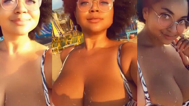 Big tits Instagram model shows off her boobs and twerks for fans