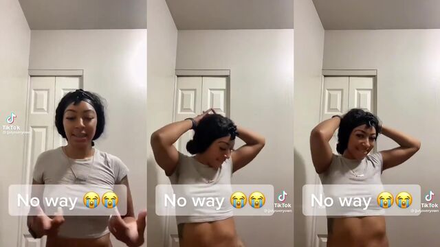 A fat black ass claps and bounces on a TikTok clip