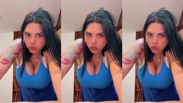 Busty Latina icon Andrea Garcia showing off her huge tits and sexy ass