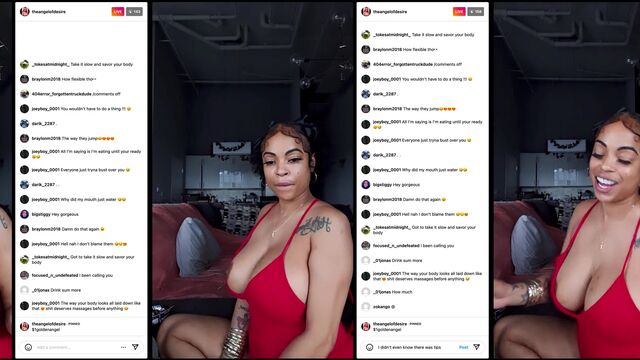 Fat ass ebony teen twerks on IG Live for money