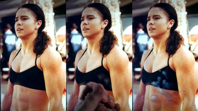Rebecca Fuselier receives a cum tribute after intense CrossFit workout