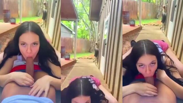 A white girl gives passionate blow job to her BBC lover