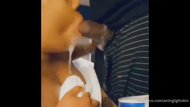 Sloppy blowjob with the thicc dick eater