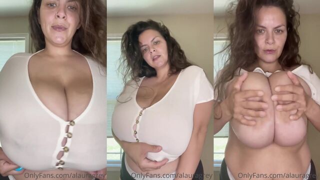 Chubby BBW gets her huge boobs massaged and caressed passionately