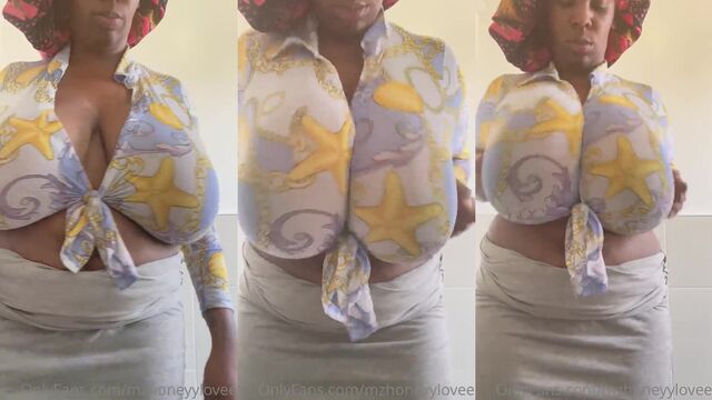 Lactating ebony tits with titty bounce action