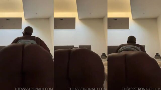 Ebony SSBBW enjoys getting her huge ass worshipped and licked