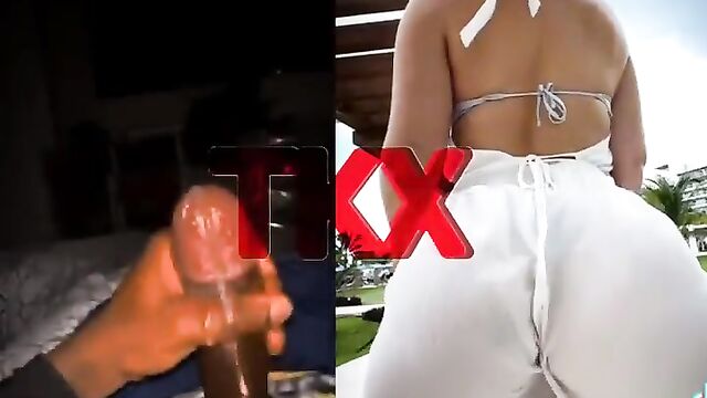 Angela White gets a cum tribute after deepthroat and twerk show