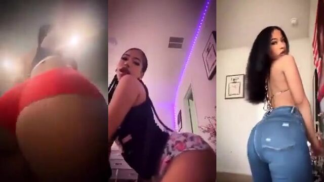 Aya shakes her big white ass with incredible twerking skills