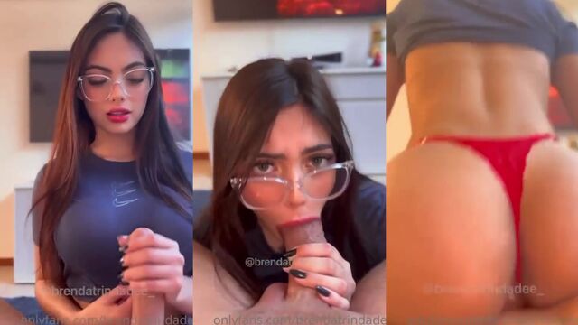 Brenda Trindade rides cock with her glasses on