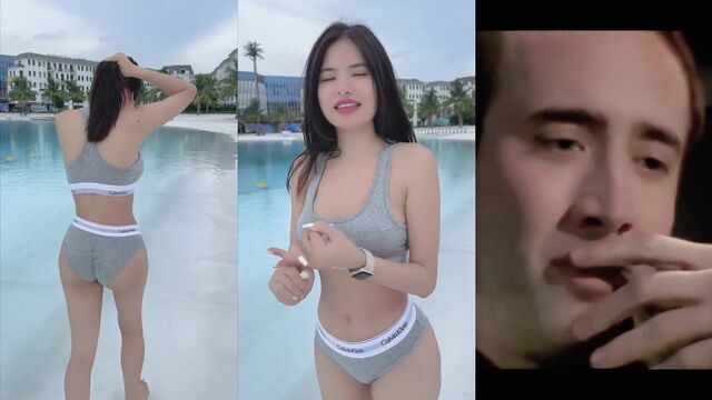 A sexy Vietnamese girl shows her love by twerking her big ass on TikTok