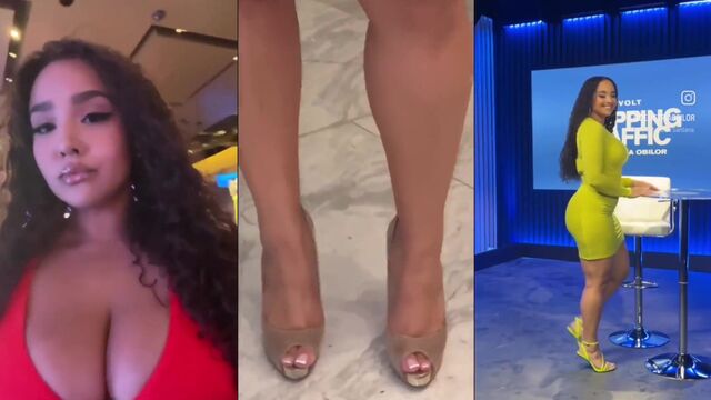 Thick Redbone Demetria Bilor in a sexy bikini bottom