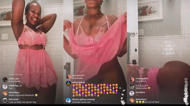 Thick ebony queen Sherlyne Anyango shows off her big booty donk