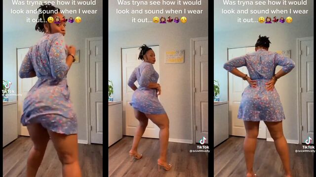 Baddie shakes Phat Ass to clap and twerk on TikTok