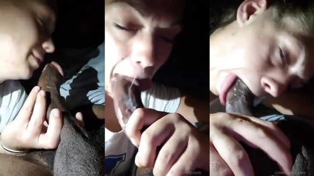 Sloppy deepthroat play with curved BBC in my car