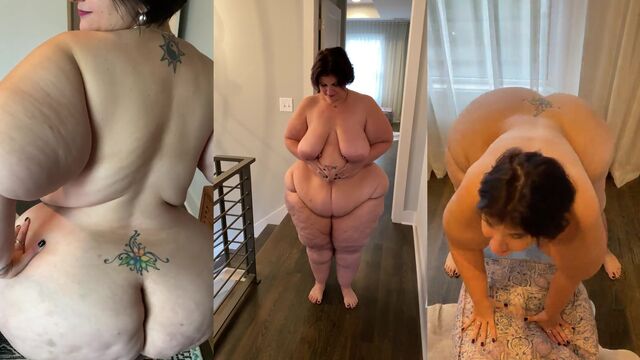 Fat BBW shakes her fat ass with amazing body aroud the pole