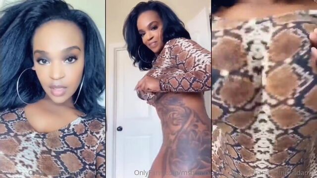 A sexy ebony girl with a big ass twerks and claps