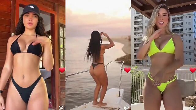 Hot short-haired girl Valeria Castaneda gets fucked by two cocks