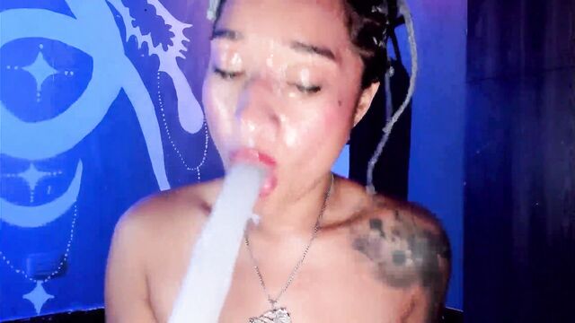 Young beauty Adriana Chechik makes deep blowjob and gets cum on her face