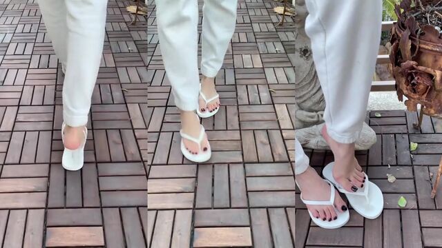 Hot Latina shows off her thick, juicy soles and toes