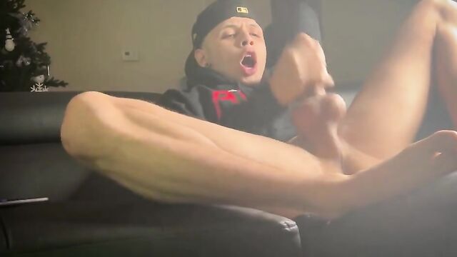 A big dick Latino guy masturbates and shows his huge dick