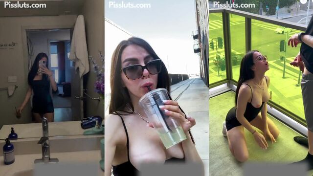 Girl Emalee has an intense buttplug experience outdoors in public