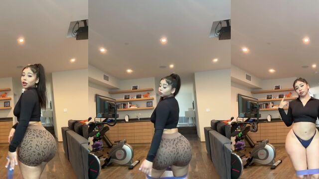 Thick Latina teen Pamela Yanez shows off her big ass and twerks it