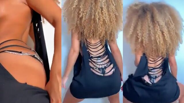 The little snow bunny twerks her ass on the bed