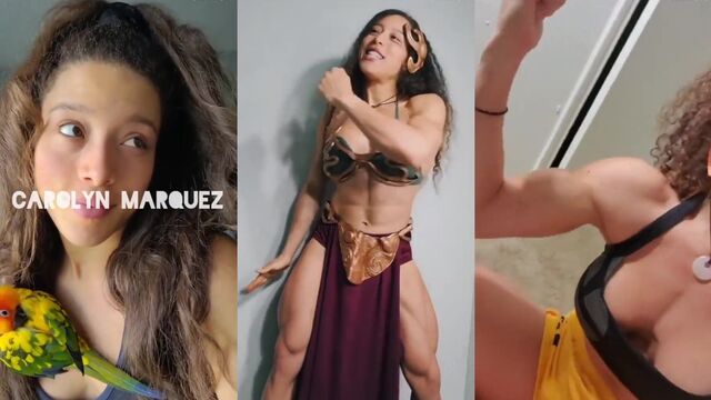 Female Bodybuilder Doing Squats with her Muscular Ass Up in the Air