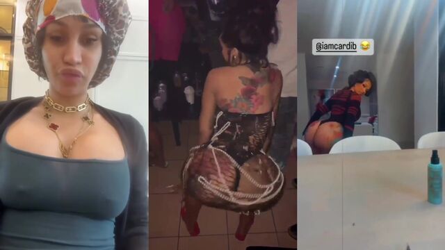 A deep fake Cardi B gets fucked by a bunch of dudes in a tribute scene