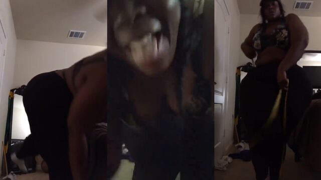 Juicy ebony SSBBW gets her huge ass worshipped and licked
