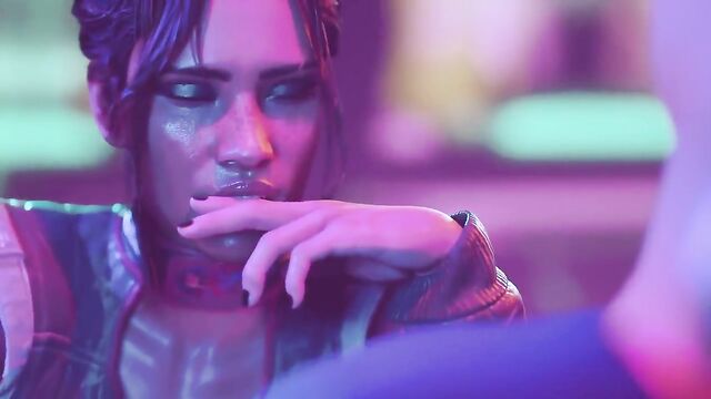 Panam Palmer’s big ass gets cyberpunk action in a 3D scene