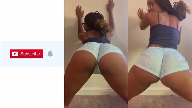 A hot black girl shows her big ass while doing a twerk dance