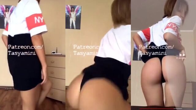 Tasyamini shows her twerking skills in a sexy pink onesie