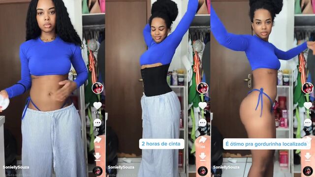 Sonielle Mulata Gostosa stripping her bikini before swimming