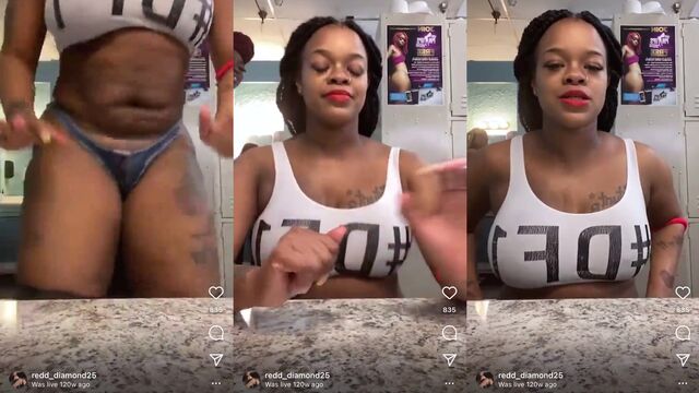 Redd diamond is twerking and showing her big booty on Instagram