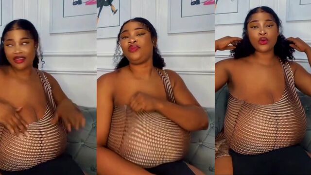 Busty ebony babe gets her huge boobs covered with cum in a steamy JOI scene