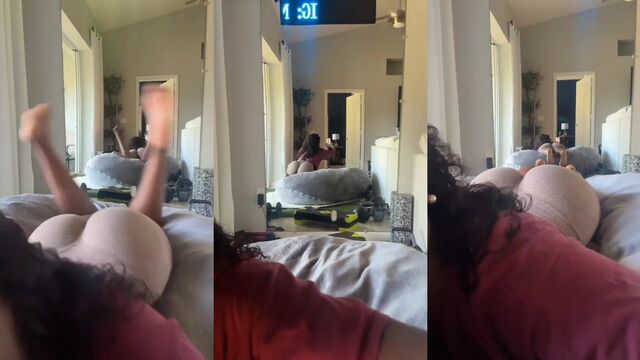 Ebony beauty Naomi Allure shows her juicy ass and feet on TikTok Live