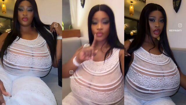 Busty ebony babe gets her huge tits oiled and fucked