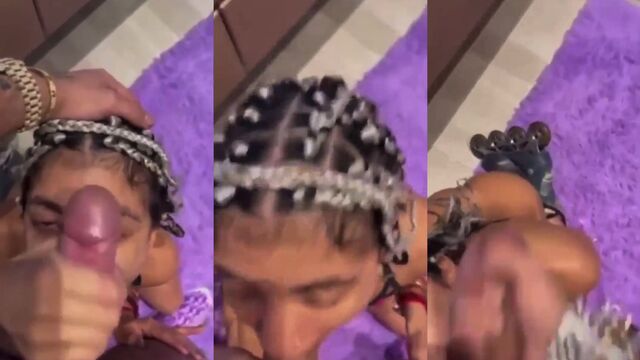 Cute Latina gives a deepthroat blowjob and gets a huge facial