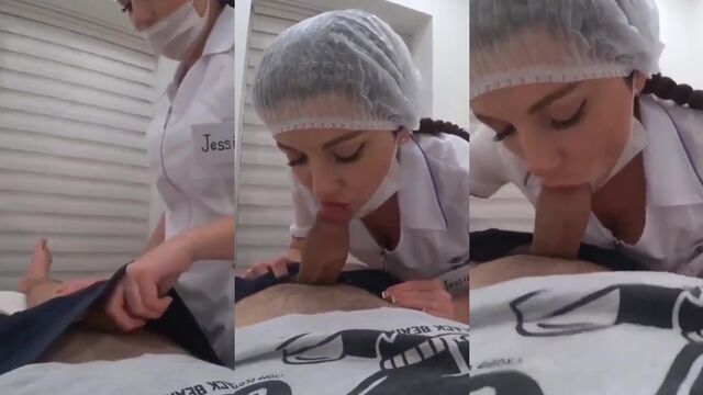 Hot masseuse gives a blowjob to her client
