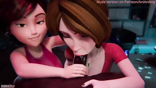 Thick Aunt Cass enjoys rule34 sex with a delicious cock
