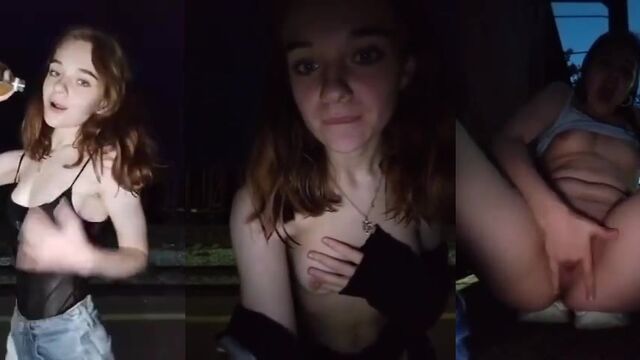 Two beautiful girls playing outside and licking each other’s tits