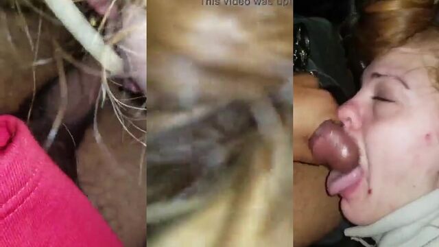 A homeless crack head gets a BBC in her mouth in the back of my car