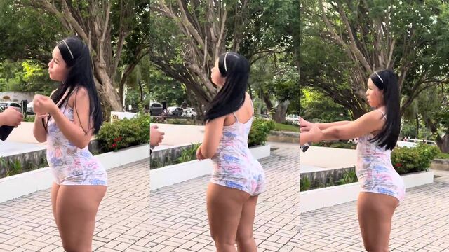 Hot youtuber tries on new two-piece lingerie collection and gets naughty