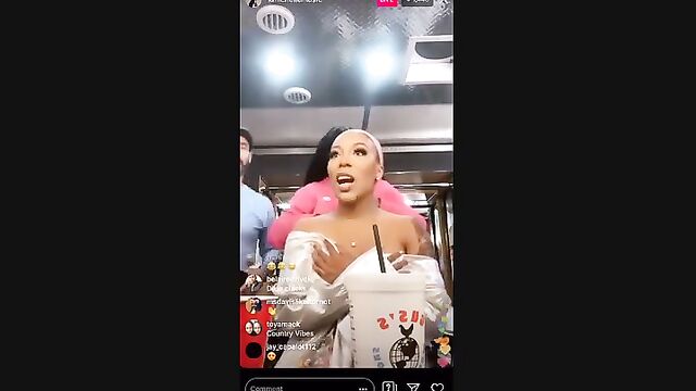Thick and curvy celebrity twerks, exposing her nipples on Instagram