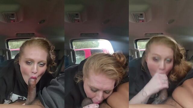 Homeless crack head gets his BBC devoured in the backseat